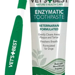 Vet's Best Dental Care Kit with Toothbrush and Gel for Dogs Toothpaste: 3.5 oz