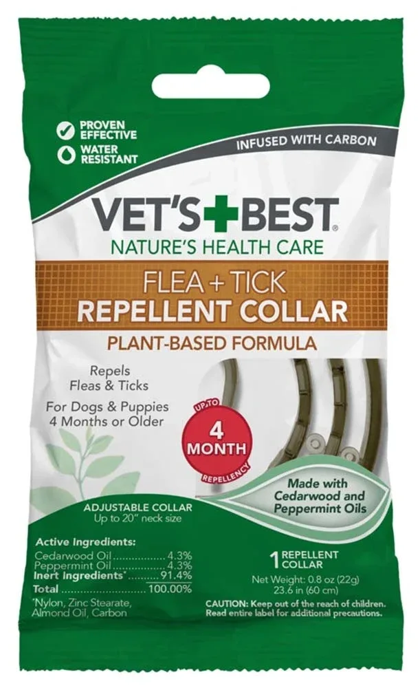 Vet's Best Flea & Tick Repellent Plant-Base Formula Dog Collar 20in