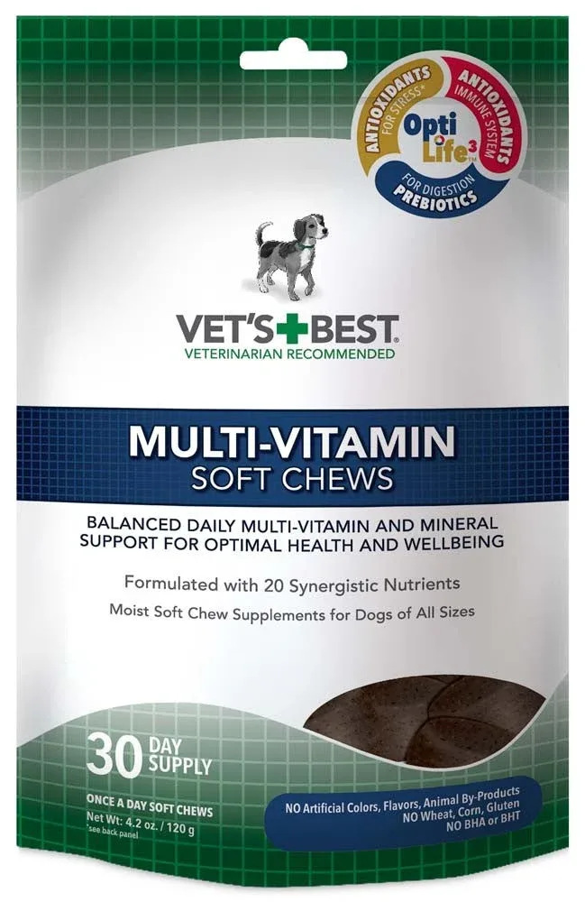 Vet's Best Multi-Vitamins Soft Chews Dog Supplement Tablets 30ct