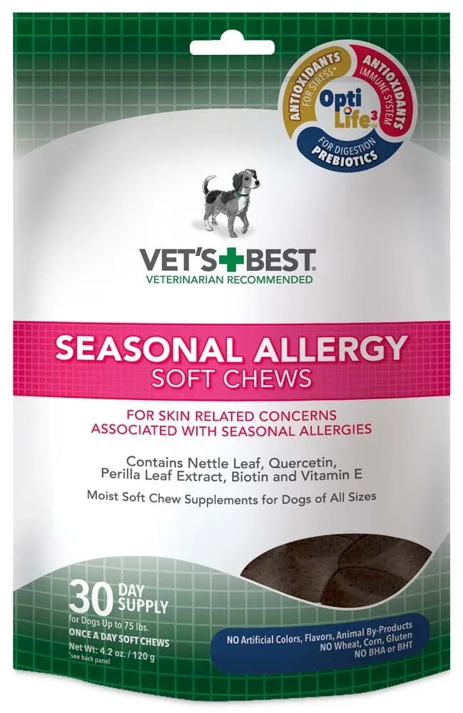 Vet's Best Seasonal Allergy Soft Chews Dog Supplement 30ct