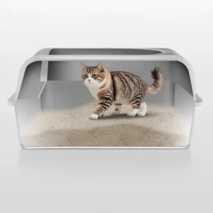 VEVOR 6 In Deep Cat Litter Box Odor-Free Litter Box With Filtering Foot Board