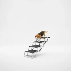 VEVOR Dog Stair For Cars 4-step Folding Dog Steps Aluminum Loads Up To 150 Lbs