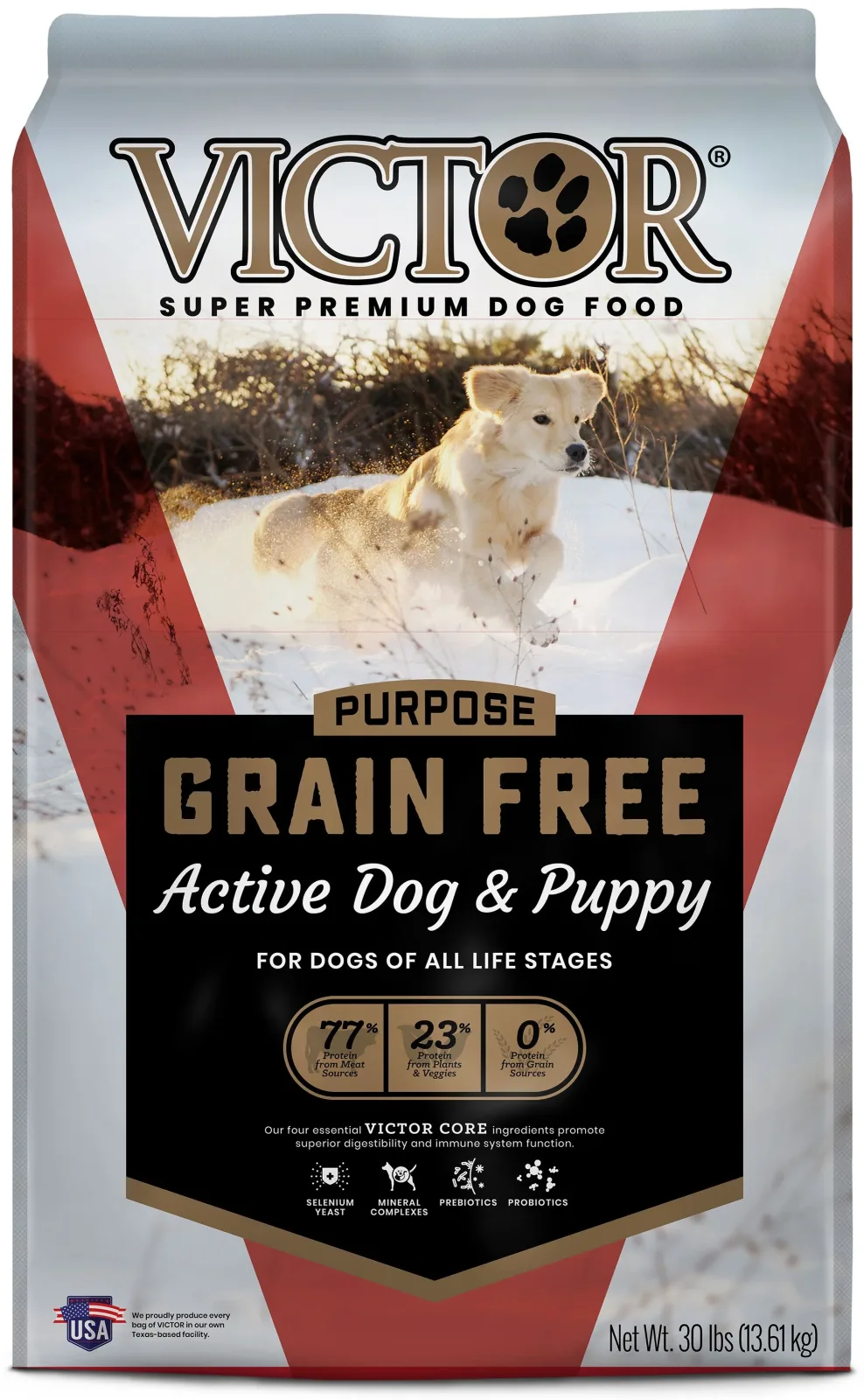 VICTOR Purpose Grain-Free Active Dog & Puppy Dry Dog Food, Beef, 30 lb