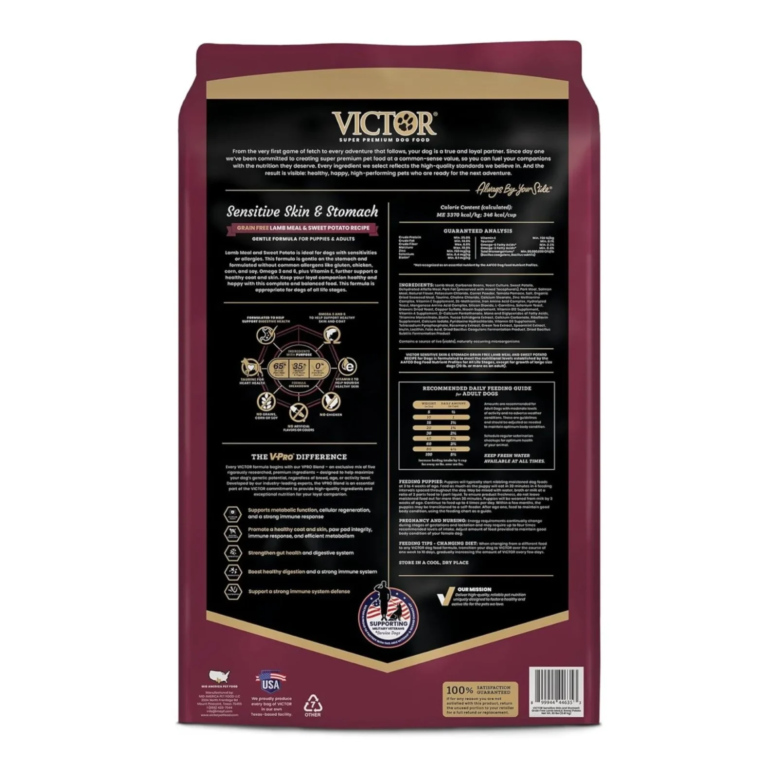 Victor Super Premium Dog Food, Sensitive Skin & Stomach Grain Free Lamb & Sweet Potato, 5 Lb - Image 2