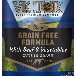 Victor Super Premium Grain Free Wet Dog Food, Beef & Vegetable in Gravy, 13.2oz