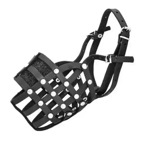 Viper Echo Leather Basket Dog Muzzle