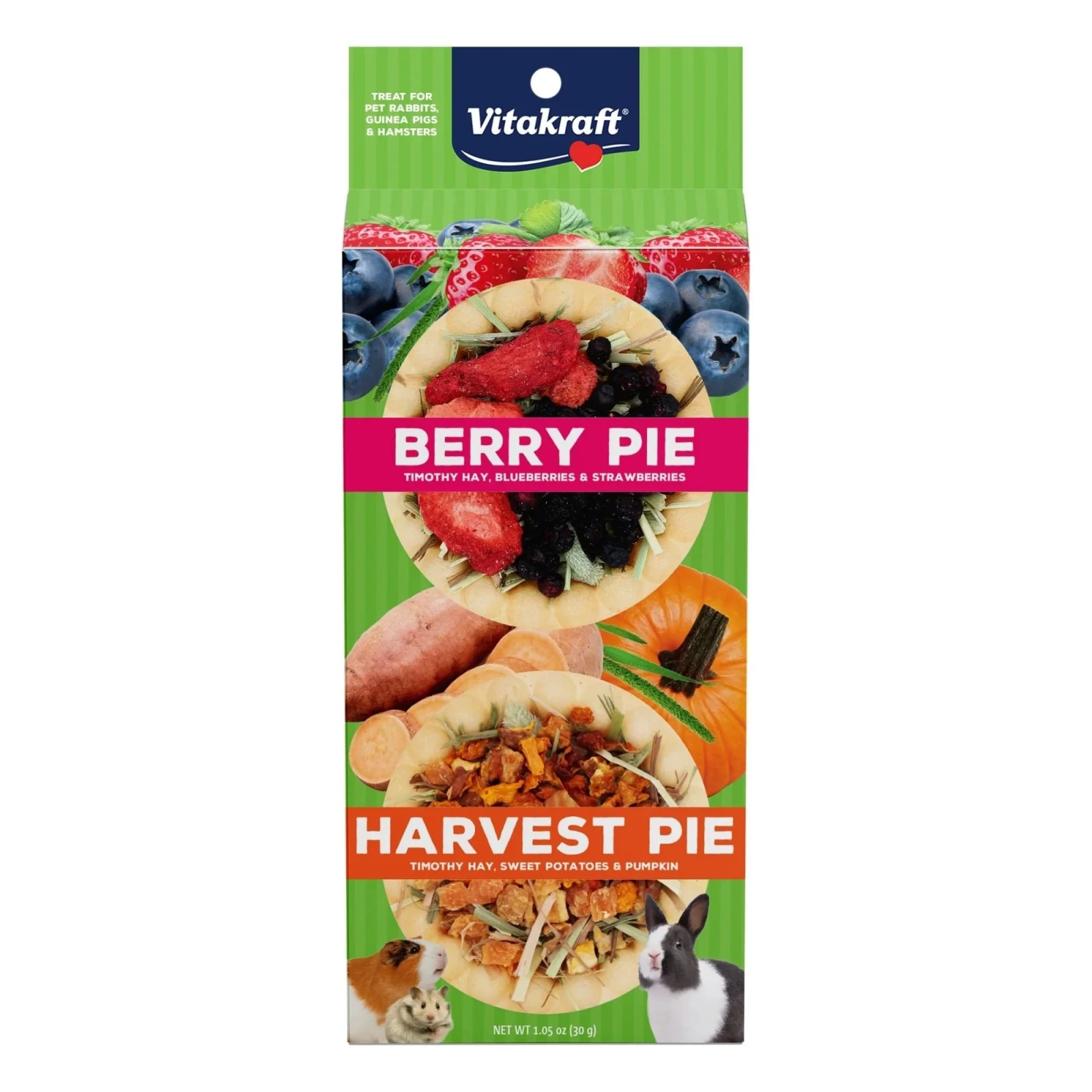 Vitakraft Berry Pie & Harvest Pie Small Animal Treat, 1.05 oz