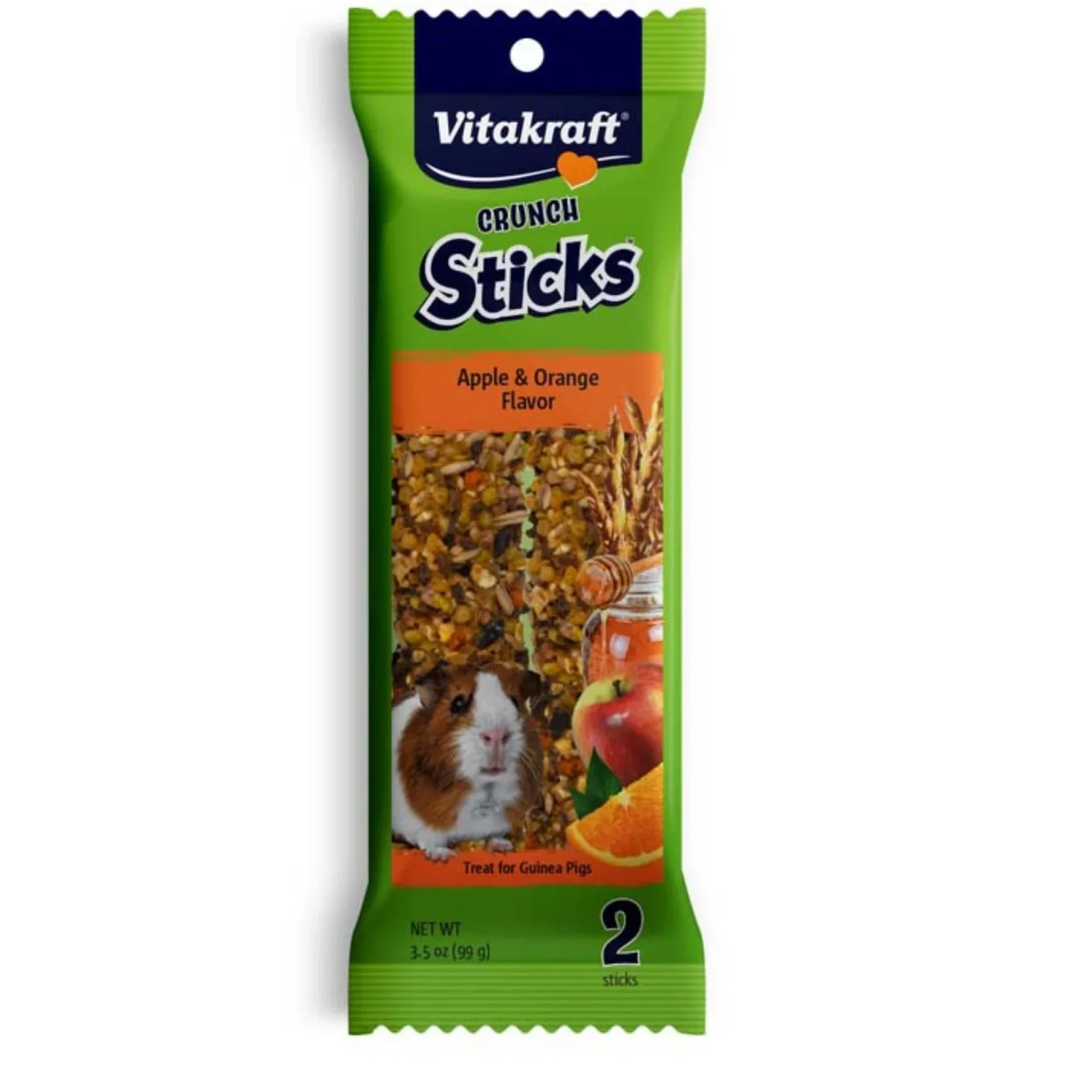 Vitakraft Crunch Sticks Guinea Pig Treats, Apple & Orange, 3.5 oz, 2-Count