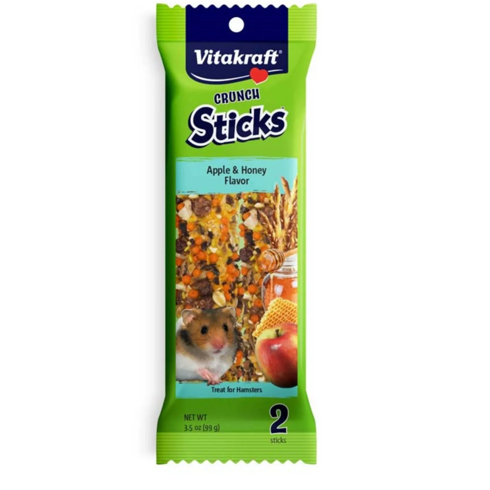Vitakraft Crunch Sticks Hamster Treats, Apple & Honey, 3.5 oz, 2-Count
