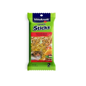Vitakraft Crunch Sticks Hamster Treats, Peanut & Honey, 3 oz, 2-Count