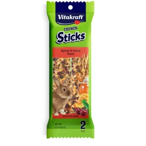 Vitakraft Crunch Sticks Rabbit Treats, Apricot & Cherry, 3.5 oz, 2-Count