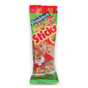Vitakraft Crunch Sticks Rabbit Treats, Whole Grains & Honey, 4 oz, 2 ct