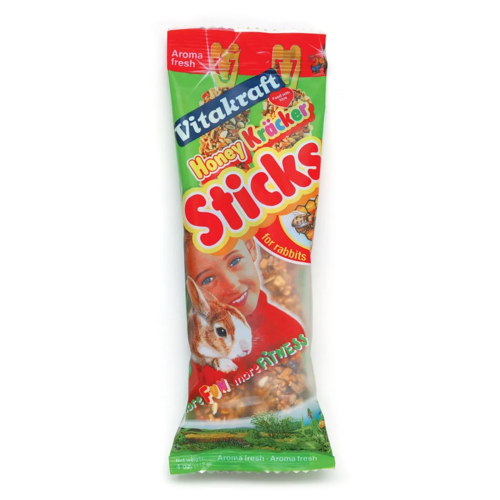 Vitakraft Crunch Sticks Rabbit Treats, Whole Grains & Honey, 4 oz, 2 ct