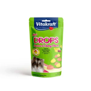 Vitakraft Mini Drops w/Banana & Cherry Flavor Treat for Small Animals 1ea/2.5oz.