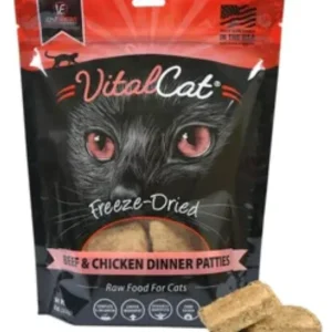 Vital Essentials Beef & Chicken Dinner Patties Freeze-Dried Cat Food - 8 Oz