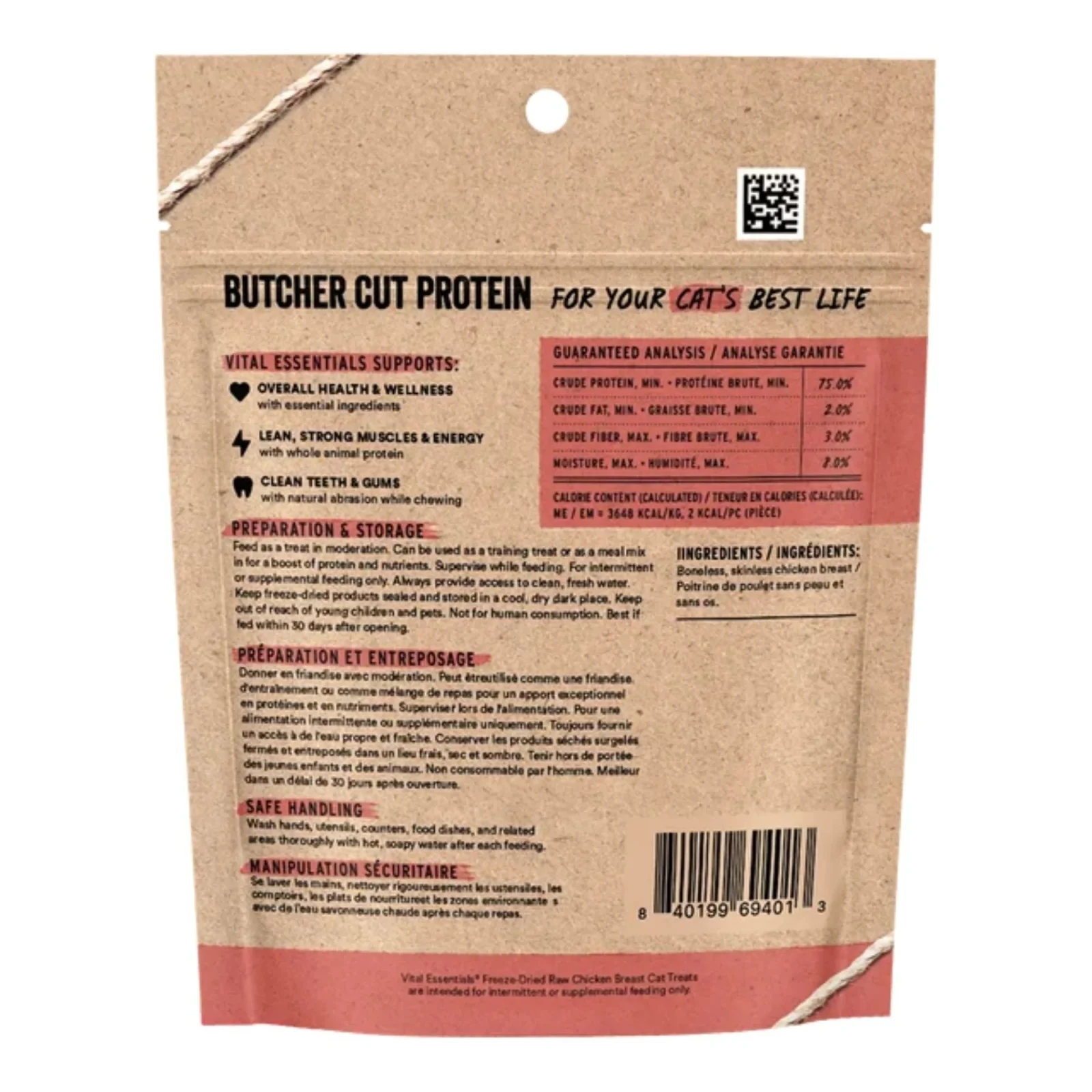 Vital Essentials Cat Freeze-Dried Cat Treat Chicken Breast 1 oz - Image 2