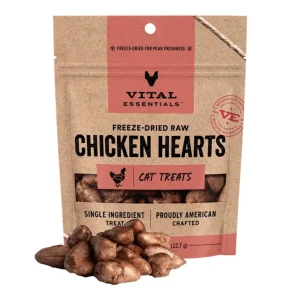 Vital Essentials Cat Freeze-Dried Cat Treat Chicken Hearts 0.8 oz