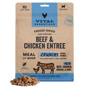 Vital Essentials Cat Freeze-Dried Mini Nibs Beef Chicken 8 oz