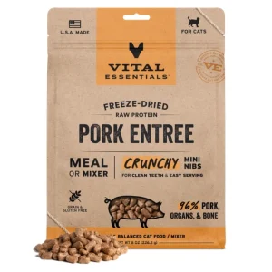Vital Essentials Cat Freeze-Dried Mini Nibs Pork, 8 oz