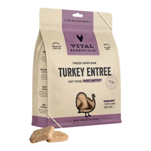 Vital Essentials Cat Freeze-Dried Mini Patties Turkey, 8 oz