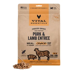 Vital Essentials Cat Freeze Dried Raw Micro Nibs Pork & Lamb Entree, 12oz