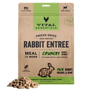 Vital Essentials Dog Freeze Dried Mini Nibs, Rabbit, 14oz