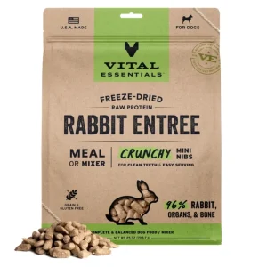 Vital Essentials Dog Freeze Dried Mini Nibs, Rabbit, 25oz