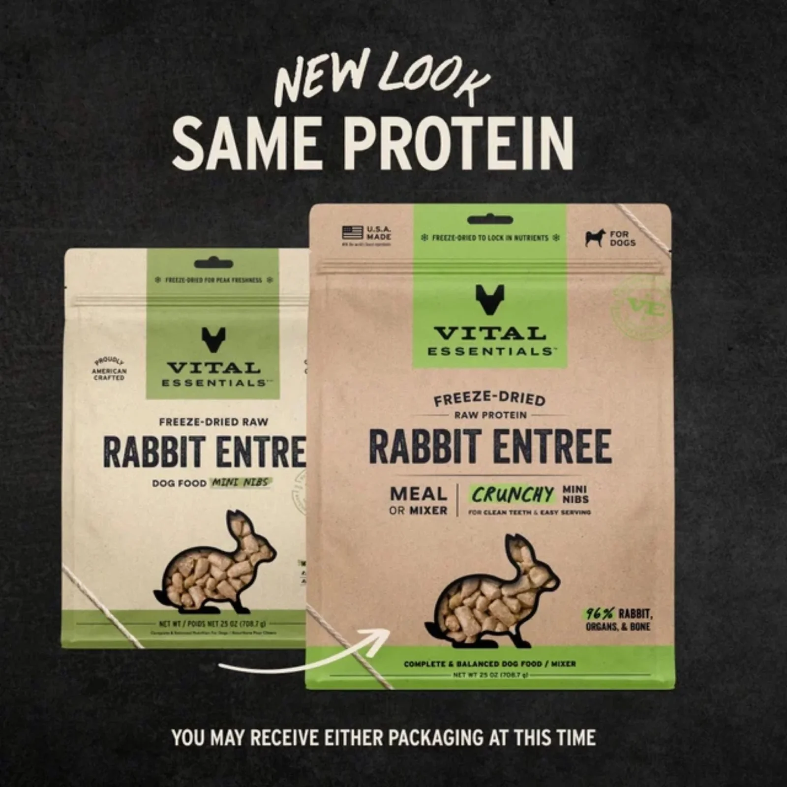 Vital Essentials Dog Freeze Dried Mini Nibs, Rabbit, 25oz - Image 2