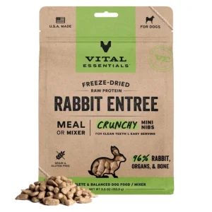 Vital Essentials Dog Freeze Dried Mini Nibs, Rabbit, 5.5 oz