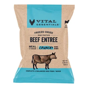 Vital Essentials Dog Freeze Dried Raw Crunchy Mini Nibs, Beef, Countertop 30-Piece Display