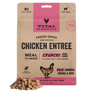 Vital Essentials Dog Freeze-Dried Raw Grain-Free Chicken Entree Mini Nibs, 5.5 oz