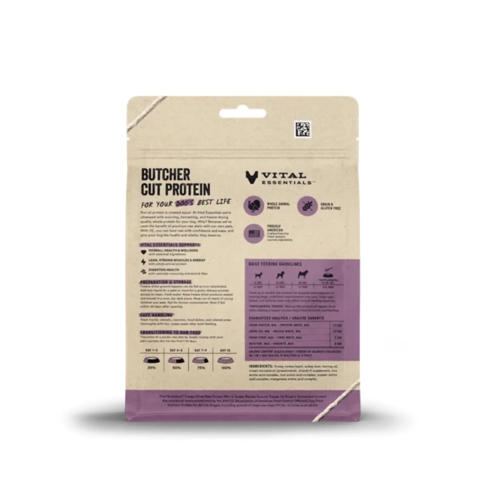 Vital Essentials Dog Freeze-Dried Raw Grain-Free Protein Mix - in Turkey Recipe Ground Topper 6 oz - Image 2
