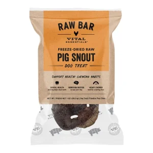 Vital Essentials Dog Raw Bar Freeze Dried Raw Pig Snout Treat, 1 oz, Case of 34