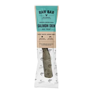Vital Essentials Dog Raw Bar Freeze Dried Raw Salmon Skin Treat, 0.32 oz, Case of 38