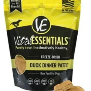 Vital Essentials Duck Dinner Patties Freeze-Dried Dog Food - 14 Oz