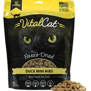 Vital Essentials Duck Mini Nibs Freeze-Dried Cat Food - 12 Oz