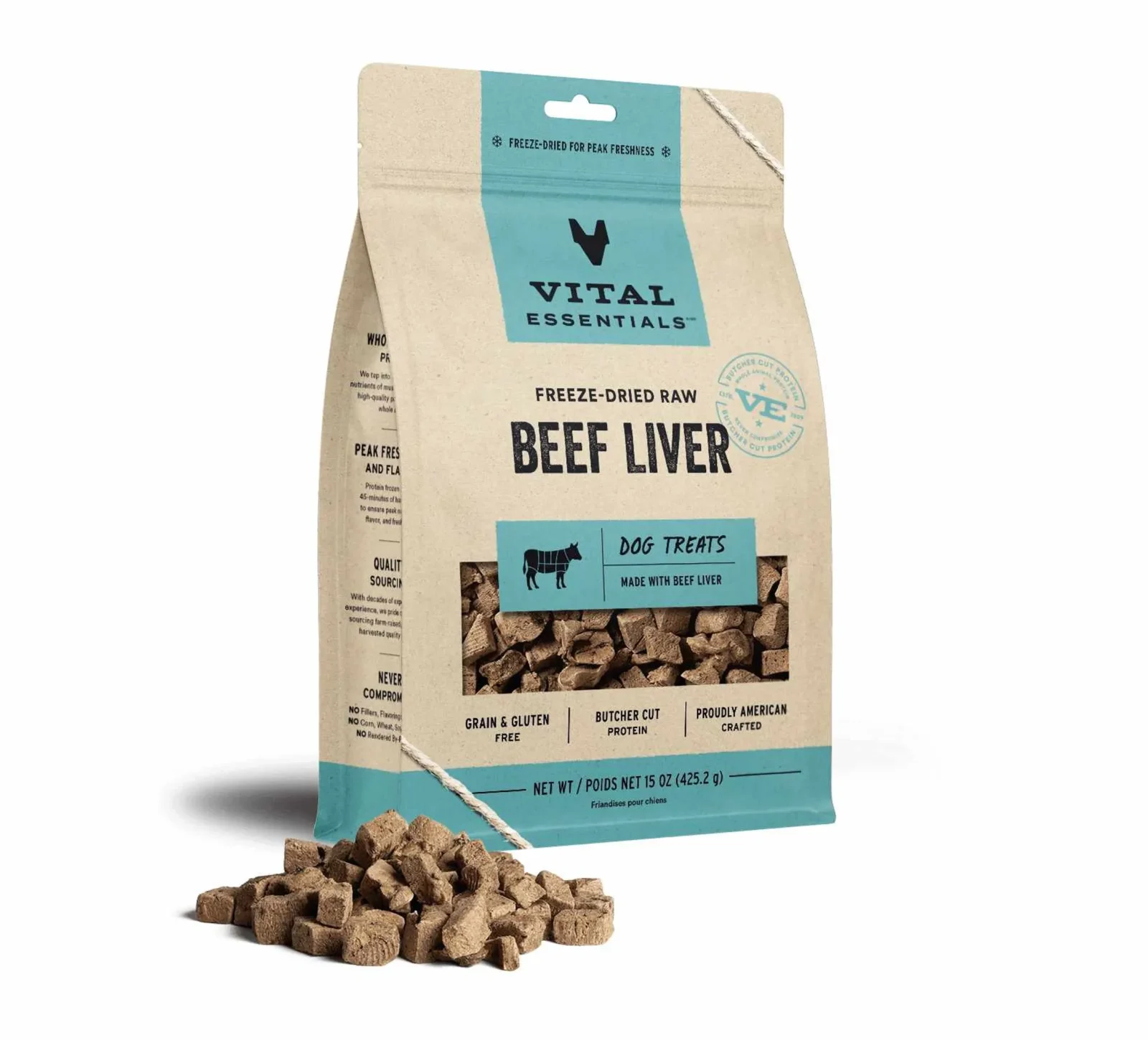 Vital Essentials Freeze-Dried Raw Beef Liver Dog Treats 15 oz