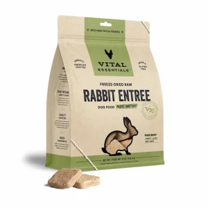 Vital Essentials Freeze-Dried Raw Rabbit Entree Dog Food Mini Patties, 14 oz