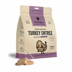 Vital Essentials Freeze-Dried Raw Turkey Entree Dog Food Mini Patties, 14 oz