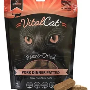 Vital Essentials Pork Dinner Patties Freeze-Dried Cat Food - 8 Oz