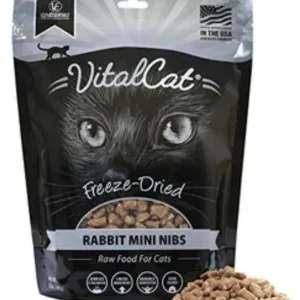 Vital Essentials Rabbit Mini Nibs Freeze-Dried Cat Food - 12 Oz