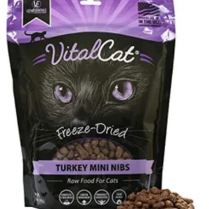 Vital Essentials Turkey Mini Nibs Freeze-Dried Cat Food - 12 Oz