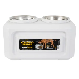 Vittles Vault® Elevated Pet Feeder Plus Pet Food Storage,White,Holds 50 LBS, 25.5IN x 14IN x 14.5IN