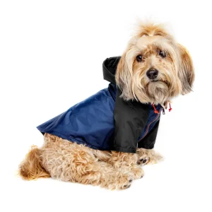 WAGWEAR | Nylon Colorblock Rainbreaker in Navy + Black (Exclusive to DOG & CO.)