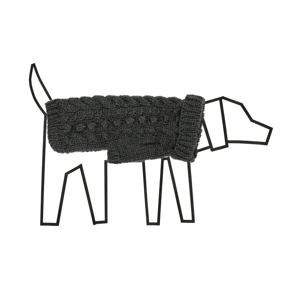 WARE OF THE DOG | Cable Bobble Turtleneck in Grey - Image 2