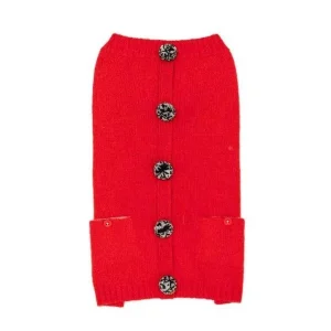 WARE OF THE DOG | Pom Pom Cardigan in Red