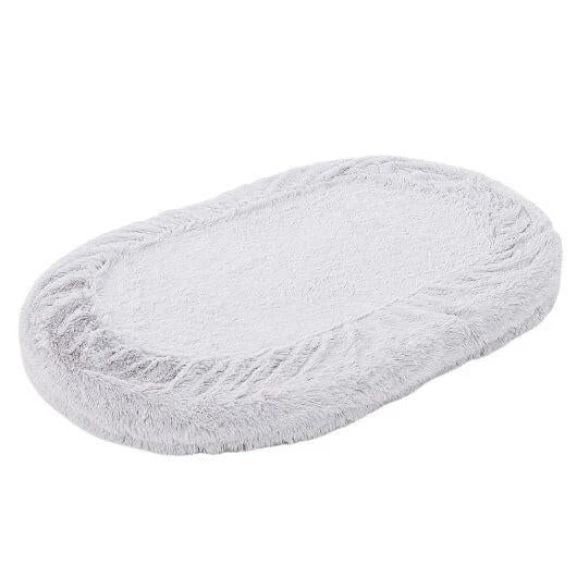 Washable Fluffy Human Dog Bed with Soft Blanket and Plump Pillow-Brown