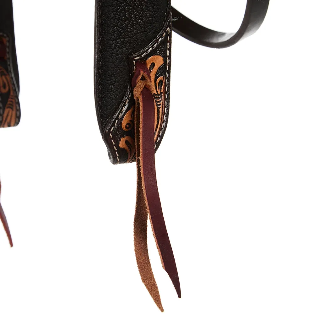 WD Tack Black Overlay Tooled Combo Browband Headstall - Image 2