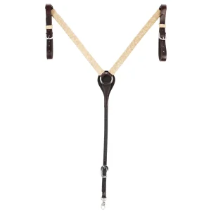 WD Tack Braided Natural Rawhide 1in Straight Breast Collar