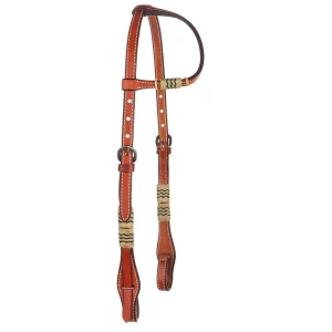 WD Tack Chestnut Rawhide Quick Change Single Ear Headstall